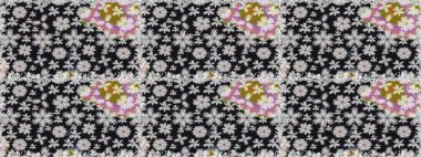 Gri renkler. Yaz çiçekleri teması. El çizimi, soyut ve süslü elementler. Klasik çiçekler. Suluboya resim taklit Raster illüstrasyonu.