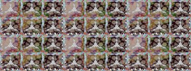 Raster illüstrasyonu. El çizimi. Çiçekler, dallar, bitkiler ve çiçekler. Güzel kumaş deseni.