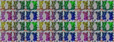 Düz Çiçek Elementleri Tasarımı. Kusursuz Renksiz Bahar Temalı Kusursuz Arkaplan. Yeşil renkli çiçekler. Sevimli çiçek raster deseni.