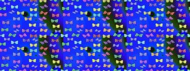 Davetiye, kart ve parmak izi için basit kadınsı bir model. Mavi arka planda kelebek. Raster illüstrasyonu. Rastgele mavi kelebekler şirin desenler. Çizim.