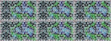 Gri renkli parlak çiçekli halı ile kusursuz desen..