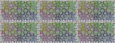 Raster çiçekleri klasik tarzda çizilmiş. Çiçekli, pürüzsüz bir desen. Gri renklerde bahar çiçekleri. Raster illüstrasyonu.