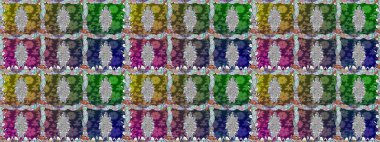 Soyut çiçek desensiz arkaplan. Yeşil renklerde. Küçük çiçekteki sevimli çiçek deseni. Raster illüstrasyonu. Raster deseni.