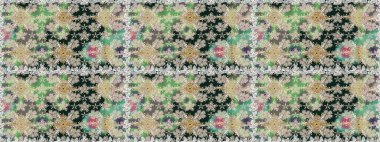 Eski usul. Kumaş, tekstil, duvar kağıdı baskısı için. Kusursuz bir geçmişi var. Raster illüstrasyonu. Tomurcukları papatya çiçekleri olan sevimli bir çiçek deseni. Miles Fleur, dandik süs.