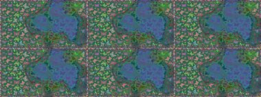 Soyut, pürüzsüz bir arkaplan. Raster Kelebekleri deseni. Güzel bir kumaş tasarımı. Mavi renkler üzerine resim.