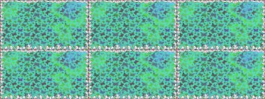 Dekoratif Raster çizimi. Yeşil renklerin soyut arkaplanı. Renkli romantik kelebekler kusursuz desenli arka plan. Elle çizilmiş kelebeklerle.