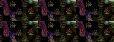 Küçük çiçekte güzel bir desen. Küçük renkli çiçekler. Motley illüstrasyonu. Siyah çiçekli bahar çiçekleri. Moda baskıları için zarif bir şablon.