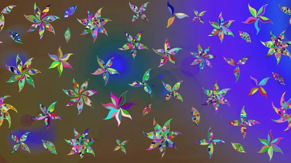 Kumaş desenli papatya çiçeği detayı. Mor renkte çiçekler.