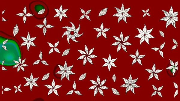 Kibar, yaz çiçekleri kırmızı ve nötr renklerde. Raster illüstrasyonu. Küçük çiçekteki sevimli çiçek deseni. Raster deseni.