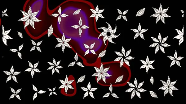 Vadinin çiçekleri siyah renklerde. Raster çiçek desenleri çiziyor..