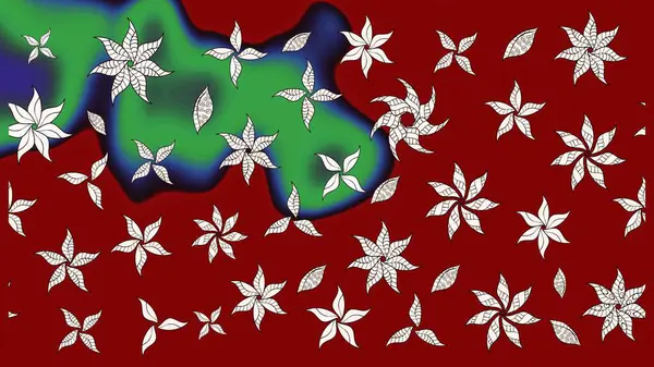 Kırmızı ve nötr renklerde çiçekler. Tropik çiçekler. Gömlek çizimi Arkaplan Deseni.