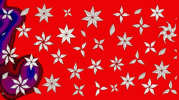 Küçük çiçekte güzel bir desen var. Çiçek kolajı. Çiçek arkaplan. Raster deseni. - kırmızı ve nötr çiçekler. Çiçek kompozisyonu. Doğa.