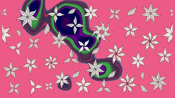 Çiçek arkaplanlı soyut zarafet eskiz deseni. Raster Güzel kumaş deseni.