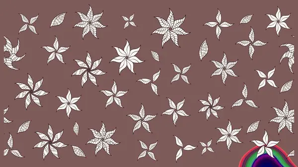 Renkli Yaz Temalı eskiz kalıbı. Güzel kumaş deseni. Düz Çiçek Elementleri Tasarımı. Yazdır. Raster çiçekli arka plan. Güzel çizim şekli..