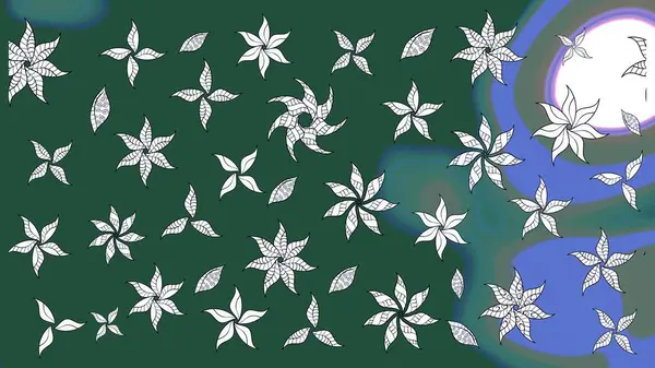 Raster Şirin kumaş deseni. Düz Çiçek Elementleri Tasarımı. Eskiz klasiği. Renkli Bahar Teması çizim şablonu.