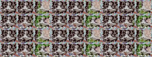 Suluboya stilinde tarafsız renklerde çiçekler. Raster illüstrasyonunda kusursuz çiçek deseni.