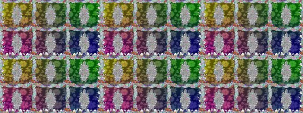 Soyut çiçek desensiz arkaplan. Yeşil renklerde. Küçük çiçekteki sevimli çiçek deseni. Raster illüstrasyonu. Raster deseni.