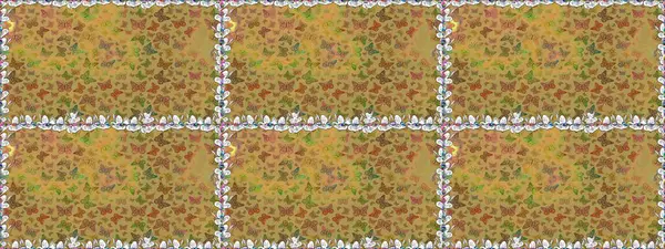 Giysi tasarımı için dekorasyon. Sevimli kelebek sarı raster desenli. Kusursuz..