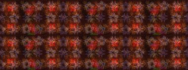 Kar tanelerinin soyut arkaplanı olan şirin bir Noel arkaplanı. Noel ve yeni yıl moda baskıları için tatil tasarımı. Kahverengi, kırmızı ve mor kar taneleri. Renkler. Raster illüstrasyonu.