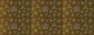 Renkli arka planda izole tatlı kar taneleri. Kahverengi, yeşil ve nötr renklerde kar taneleri. Raster illüstrasyonu. Kar tanesi raster deseni.