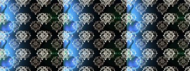 Siyah, mavi ve gri renkte çiçekler. Tekstil ve kapak tasarımı için mükemmel. Doodle tarzı. El çizimi dikişsiz sonbahar çiçekleri deseni. Renkli siyah, mavi ve gri desenli.