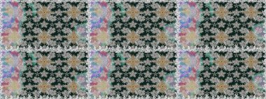 Millefleur 'lar. Tekstil, kumaş, kapaklar, duvar kağıtları, baskı, naylon, yapıştırma, örgü, dekupaj için çiçeksiz arkaplan. Küçük gri çiçekli oldukça eski bir besin torbası deseni..