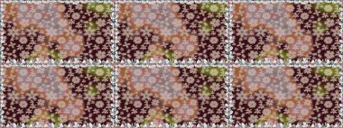 Raster illüstrasyonu. Bahar çiçekli, dikişsiz, sevimli çiçek deseni. Güzel kumaş deseni.