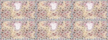 Raster illüstrasyonu. Renkli kelebeklerin kusursuz arka planı. Giysi tasarımı için tarafsız ve gri arkaplan dekorasyonu.