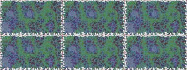 Raster illüstrasyonu. Tropikal temalı kelebek deseni. Tekstil, duvar kâğıtları, web sayfası arkaplanları ve yüzey dokuları için mükemmel. Mavi ve yeşil renkli şirin kelebek deseni..