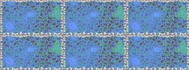 Mavi ve mor soyut arka planda gece kelebekleri. Raster illüstrasyonu. Kumaş, tekstil, baskı ve davetiye.