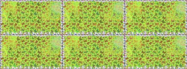 Raster. Fantezi çizimi. Bir sürü kelebek desenli kusursuz desen. Erkekler, kızlar, kıyafetler, duvar kağıtları için soyut bir model. Yeşil ve sarı renkli resimler.