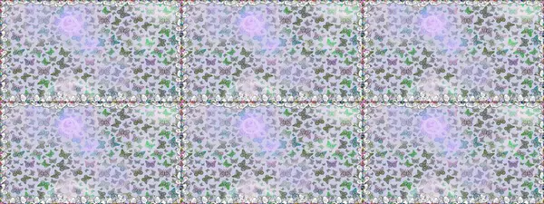 Renkli Kelebeklerle Bahar Arkaplanı. Raster Arkaplanı gri ve nötr renklerde. Güzel Kelebek Siluetleriyle Moda Dekorasyonu. Kart, Davetiye, Yazdırma İçin Şirin Kadınsı Desen.