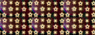 Bokeh kahverengisi, siyah, sarı ve kar taneleri olan dekoratif Noel arkaplanı. Raster illüstrasyonu.