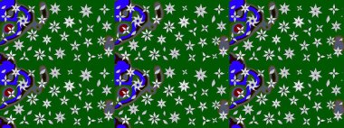 Yeşil ve nötr renklerde. Raster illüstrasyonu. Çiçekli güzel suluboya desen.