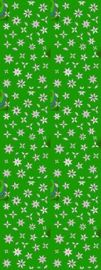 Raster illüstrasyonu. Yeşil ve nötr renklerde çiçekler. Tropikal çizim çiçek deseni.