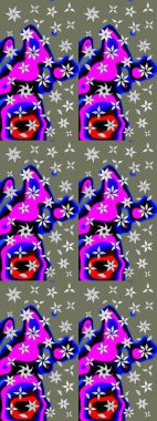 Klasik çiçek tasarımı elementleri. Raster illüstrasyonu. Yeşil ve siyah kıvırcık çiçekler yeşil ve siyah renklerde.