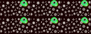 Eskiz klasiği. Raster Şirin kumaş deseni. Düz Çiçek Elementleri Tasarımı. Renkli Bahar Teması çizim şablonu.