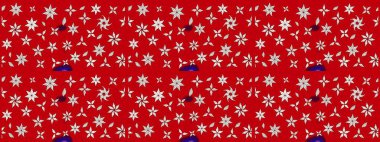 Raster illüstrasyonundaki çiçek desenli çizim. Düz Çiçek Elementleri Tasarımı. Renkli Bahar Teması eskiz kalıbı. Kırmızı ve nötr renkte çiçekler.