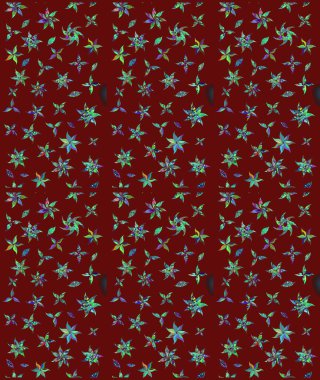 Robot resim. Raster illüstrasyonu. Küçük çiçekte sevimli çiçek deseni var..