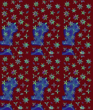 Kırmızı renkte çiçekler. Renkli kırmızı çizim kalıbı. Tekstil ve kapak tasarımı için mükemmel. Doodle tarzı. Elle çizilmiş sonbahar çiçeği deseni..