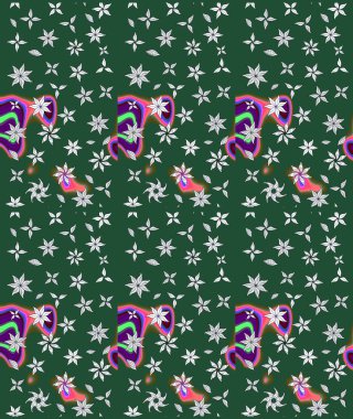 Manzaralı çiçek deseni. Çiçek kompozisyonu, el boyası, hassas şablon. Sevgililer günü ve tebrik kartı konsepti için şık bir davetiye. Üst manzara, yumuşak yeşil renk biçimi.