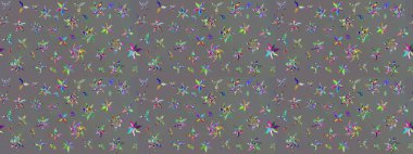 Botanik çizim kalıbı. Raster deseni. Suluboya etkisi. Organik elementler.