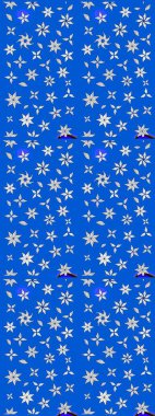 Çiçekli karalama şeklinde Raster çiçek deseni. Yumuşak, bahar çiçekli arka plan. Mavi ve nötr renkte çiçekler.