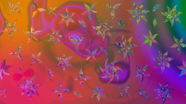 Çiçek deseni. Şatafatlı bahar bahçesi dokusu. Flower eskiz arka planı. Raster illüstrasyonu.