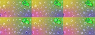 Raster illüstrasyonundaki çiçek desenli çizim. Tarafsız renklerde çiçekler.