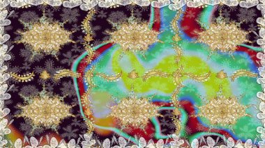 Geleneksel oryantasyon süsü. Kusursuz klasik raster kahverengi ve altın desenli. Klasik vintage arkaplan.