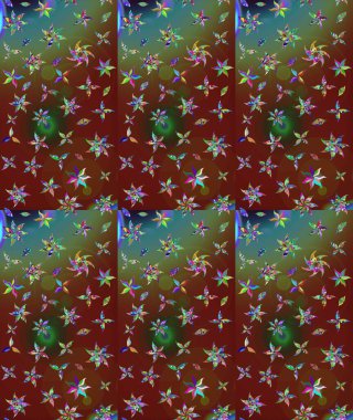 Raster Floral Illustration, Asyalı tekstil. Kahverengi renkli etnik çiçeklerle zarif bir eskiz deseni..