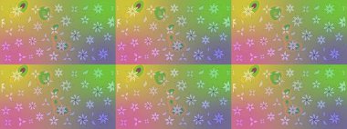 Tropik çiçek desenleri. Raster illüstrasyonu. Tarafsız renklerde çiçekler.