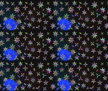 Raster düz çiçek çizim deseni. Hediye ambalaj kağıdı, tebrik kartları, posterler ve pankart tasarımı. Gri renkli çiçekler.