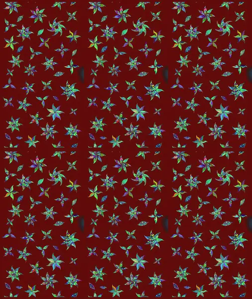 Robot resim. Raster illüstrasyonu. Küçük çiçekte sevimli çiçek deseni var..